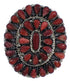 Red Oyster Shell Sterling Silver Ring Size 6-1/2 EX43731